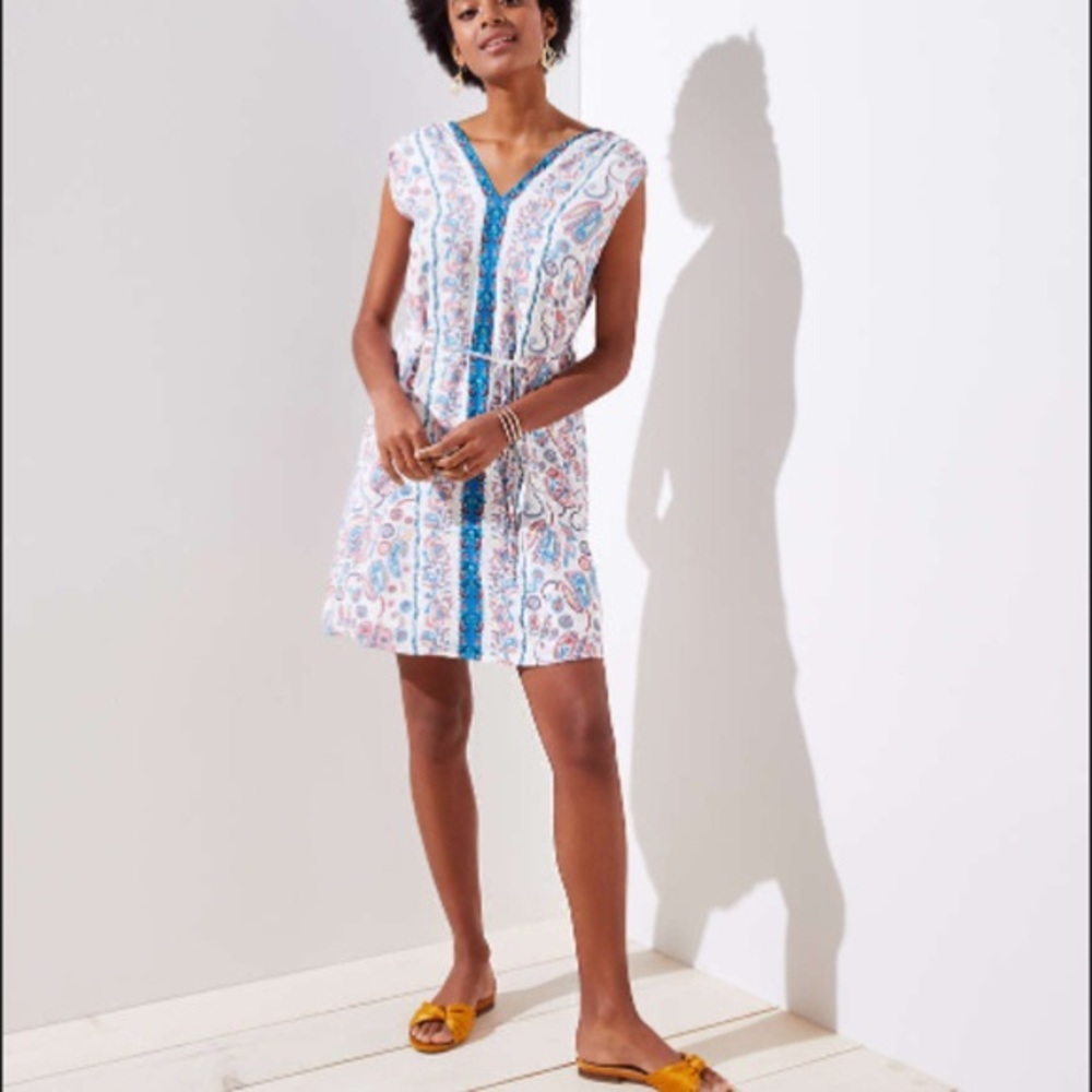 Loft tie waist dress